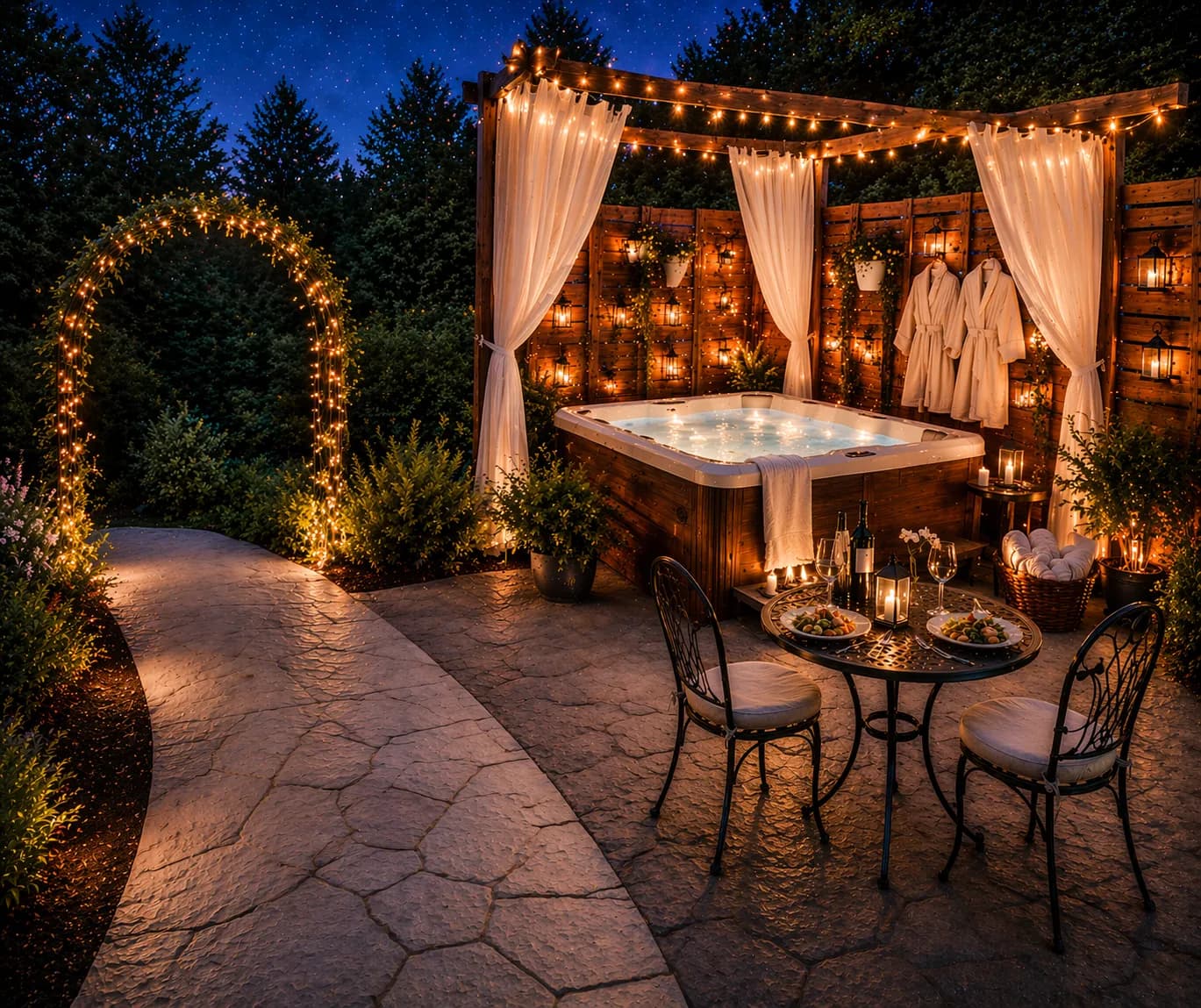 Private hot tub date night experience
