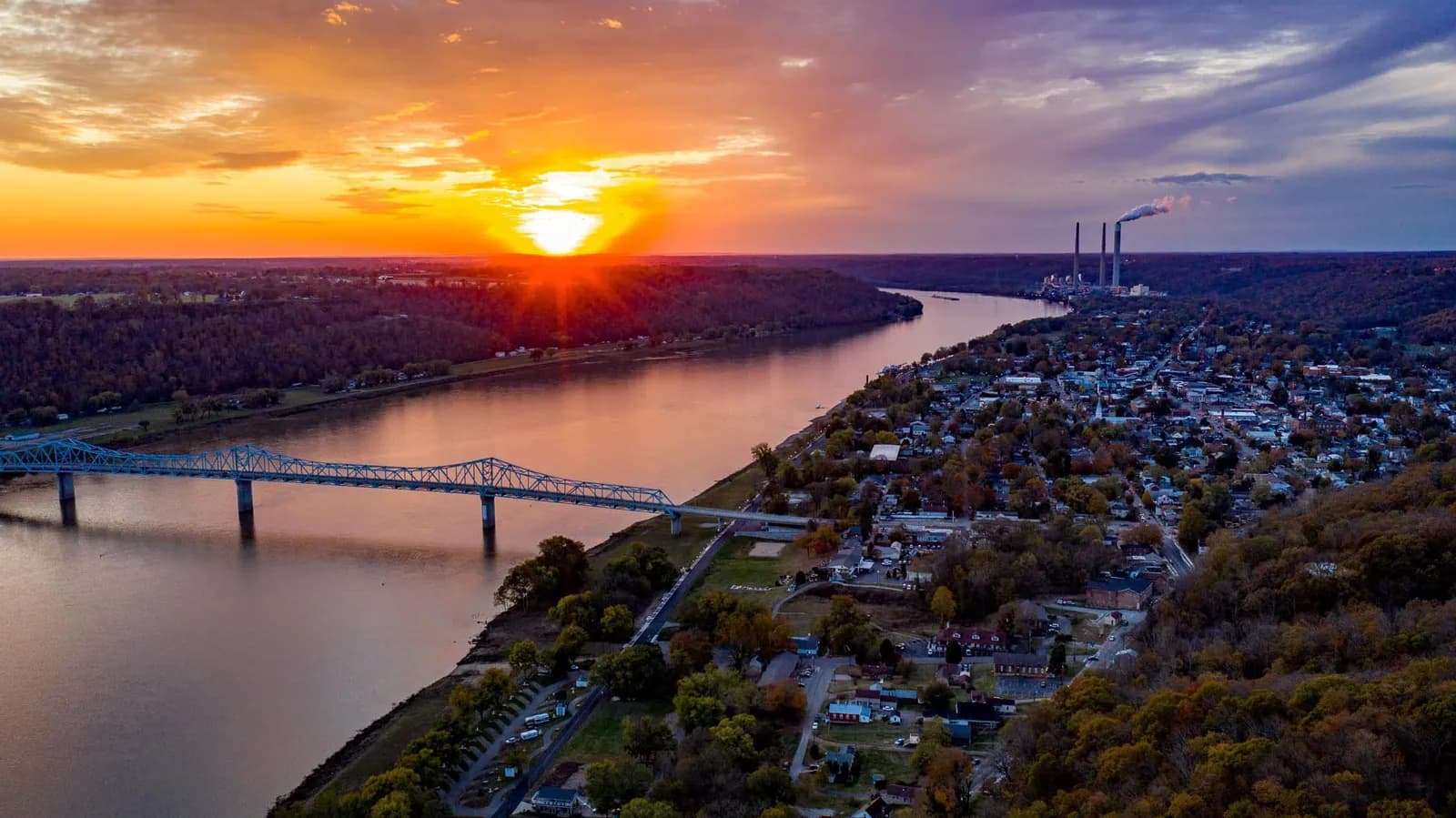 Downtown Madison & the Ohio River
